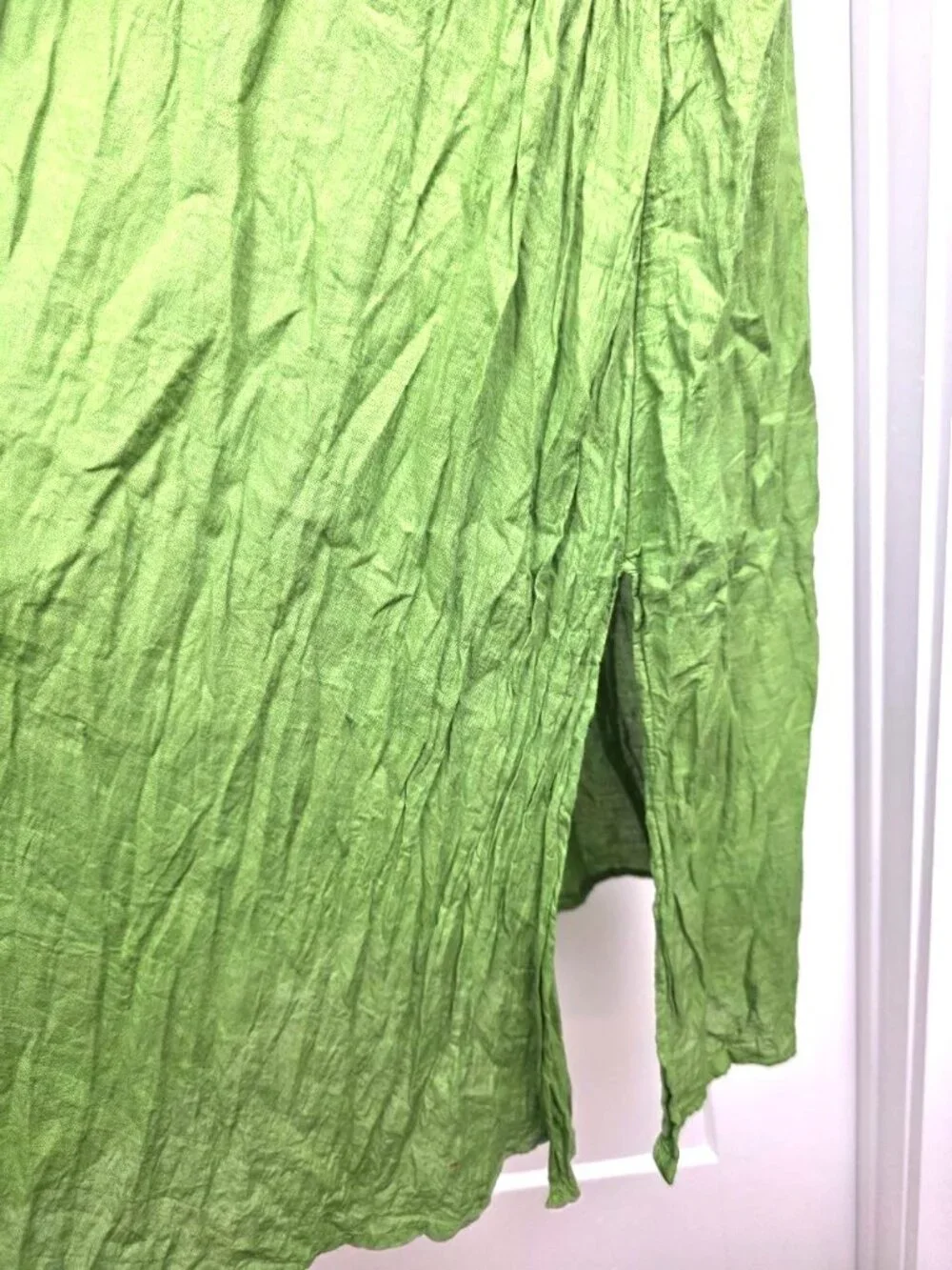NEW Green Cotton Boho Maxi Dress – Oversized Relaxed Fit with Pockets Thailand - Picture 9 of 10